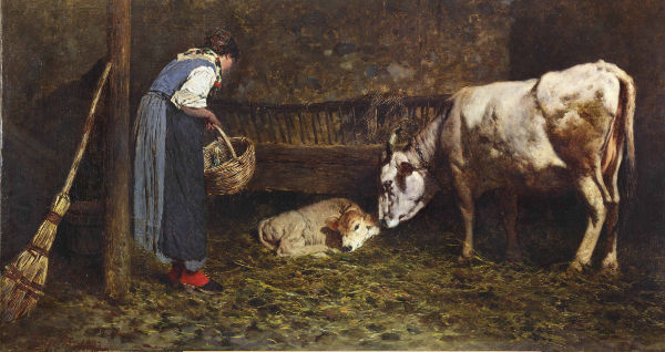  Il nuovo nato (ammalato?) di Pietro Pajetta, olio su tela, 66X120 cm, 1893