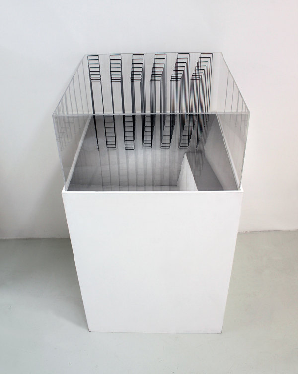 E. Fiorelli, Senza titolo, 2013- box in plexiglass,vinile e filo elastico
